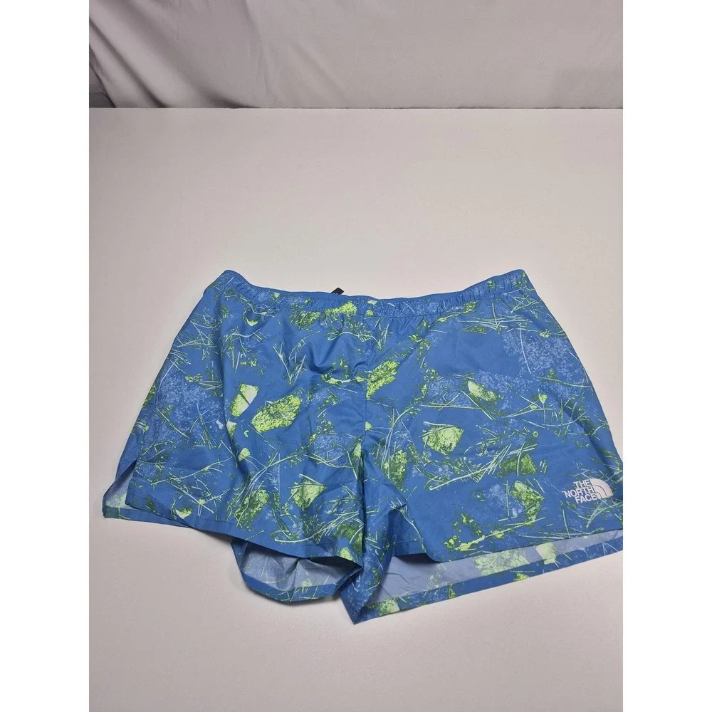 The North Face Limitless Run Shorts Mens 2XL Blue Abstract Print Lined Quick Dry